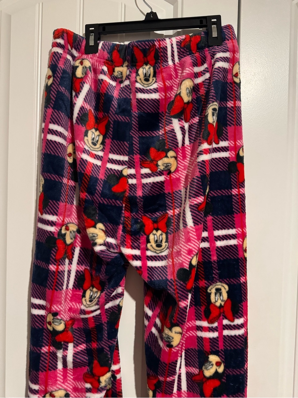 Minnie Mouse Pink Plaid Plush Pajama Pants One Size New With Tags - Picture 6 of 9